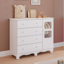 Ver imagem 3 de Cômoda Infantil Uli 4 Gavetas 1 Porta 100% Mdf Faura
