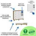 Ver imagem 2 de Cômoda Infantil Uli 1 Porta Branco Brilho / Branco com Carvalho Peroba - Branco Brilho com Carvalho