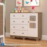 Cômoda Infantil Uli 1 Porta Branco Brilho / Branco com Carvalho Peroba - Branco Brilho com Carvalho - 1