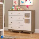 Ver imagem 1 de Cômoda Infantil Uli 1 Porta Branco Brilho / Branco com Carvalho Peroba - Branco Brilho com Carvalho