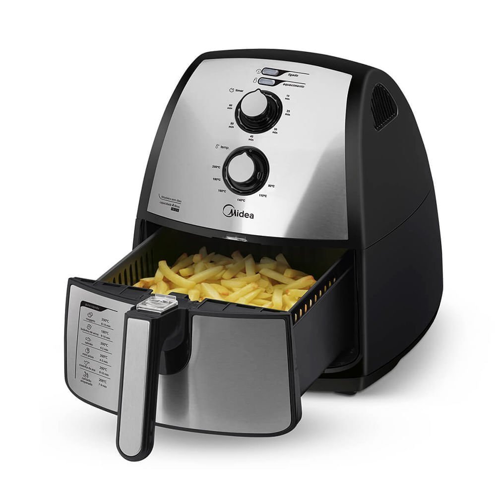 Fritadeira Airfryer 4l Cor Inox Midea Fxa42 - 220v - 4