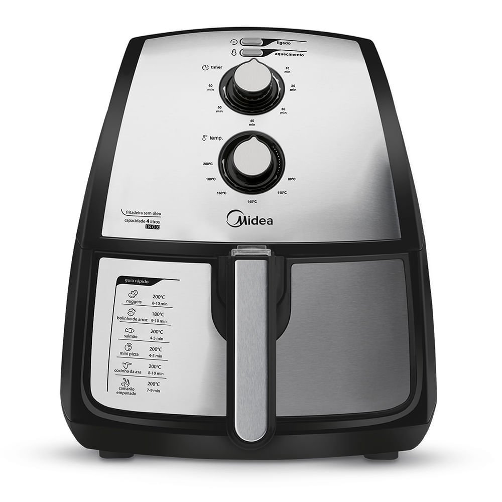 Fritadeira Airfryer 4l Cor Inox Midea Fxa42 - 220v