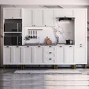 Ver imagem 1 de Armário Cozinha Americana Modulada Completa 305cm com Balcão Multimóveis CR20496 Branco