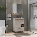 Ver imagem 1 de Conjunto Mariana C/pés 60cm Lavatório Patinada - Fabribam