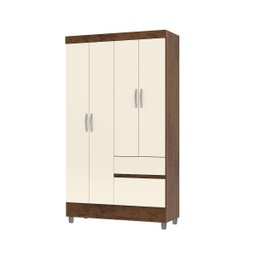 Guarda Roupa Solteiro 4 Portas para Quarto Hospedes:imbuia Champanhe - 2