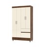 Guarda Roupa Solteiro 4 Portas para Quarto Hospedes:imbuia Champanhe - 2
