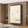 Guarda Roupa Solteiro 4 Portas para Quarto Hospedes:imbuia Champanhe - 1