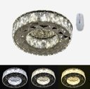 Ver imagem 1 de Lustre Plafon Redondo 35cm Cristal Led Sobrepor 24w 3 Cores Bivolt