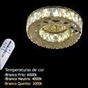 Ver imagem 5 de Lustre Plafon Redondo 35cm Cristal Led Sobrepor 24w 3 Cores Bivolt