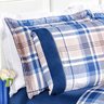 Kit Edredom Casal Padrão 3 Peças Xadrez Azul - 4