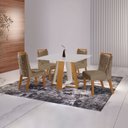 Ver imagem 1 de Conjunto Sala de Jantar Mesa Grécia 4 Cadeiras Atena Marrom/Castanho Cinamomo/Pena Caramelo/Off White