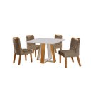 Ver imagem 2 de Conjunto Sala de Jantar Mesa Grécia 4 Cadeiras Atena Marrom/Castanho Cinamomo/Pena Caramelo/Off White