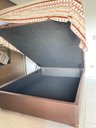 Ver imagem 5 de Cama Box Baú Casal Blindado com Pistão a Gás:corino Marrom/casal