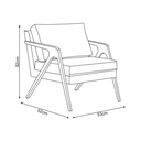 Ver imagem 4 de Conjunto 2 Poltronas Sala de Estar Monique Madeira Cerejeira Cor: Azul Veludo