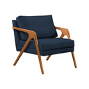 Ver imagem 2 de Conjunto 2 Poltronas Sala de Estar Monique Madeira Cerejeira Cor: Azul Veludo