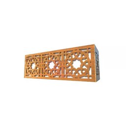 Arandela Fox Lustres Ar27 de Parede Laser Retangular 15x40x9cm Madeira e Acrílico - 1