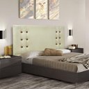 Ver imagem 3 de Cabeceira Solteiro Cléo para Cama Box Estofada em Madeira Industrializada Linho Creme Loja Sheep