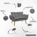 Ver imagem 5 de Namoradeira Decorativa Confortável para Sala Recepção Consultório  Manicure Alice Suede