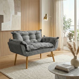 Namoradeira Decorativa Confortável Para Sala Recepção Consultório  Manicure Alice Suede