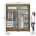 Ver imagem 7 de Guarda Roupa 02 Portas Deslizantes Turin Henn Nature Off White