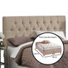 Cabeceira Cama Box Queen 1.60 Painel Capitonê Intense Pávia Cappuccino - LH Móveis - 6