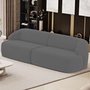 Ver imagem 2 de Sofá 3 Lugares Curvo Orgânico para Sala Living 250cm Barolo L06 Veludo Grafite - Lyam Decor