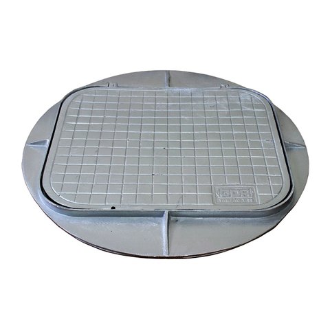 Tampa Tampão de Chão Articulado T33 com Aba Redondo 58x49cm