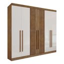 Ver imagem 2 de Guarda Roupa Casal da Vincci Ripado 6 Pts Ypê Off White Ddoro