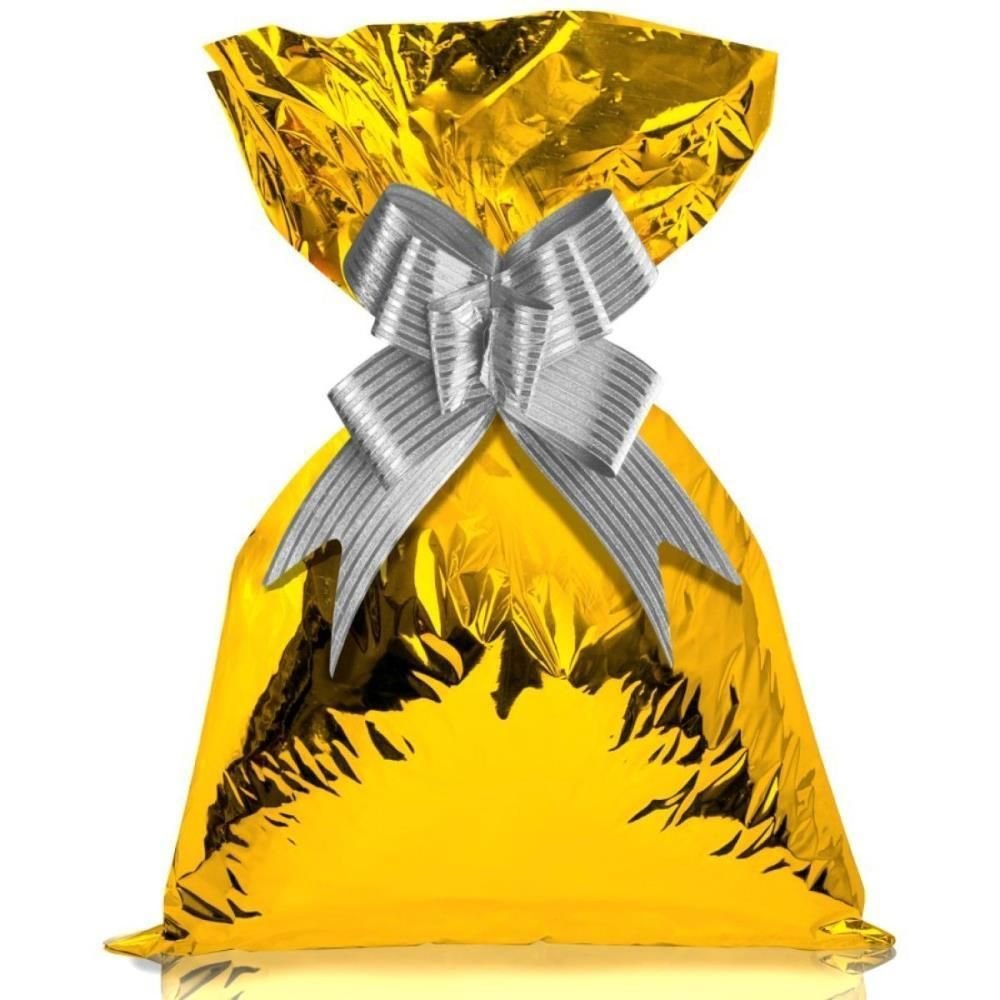 Saco Metalizado 15x29cm Ouro Liso - 1
