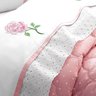 Jogo de Cama Branco Clássico Queen Size 4 Peças Rosa - 3