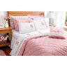Jogo de Cama Branco Clássico Queen Size 4 Peças Rosa - 4