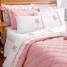 Jogo de Cama Branco Clássico Queen Size 4 Peças Rosa - 1