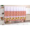 Cortina Cozinha Branca Estampada Girassol 2,40m x 1,40m para Varão de 2 Metros Simples - 5