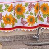 Cortina Cozinha Branca Estampada Girassol 2,40m x 1,40m para Varão de 2 Metros Simples - 4