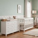 Ver imagem 1 de Quarto de Bebê Completo Berço Bbi-56 e Cômoda Dm-221 6 Gavetas MDF Branco Ditália Móveis