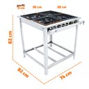 Ver imagem 2 de Fogão Industrial Extra Inox a Gás Baixa Pressão 4 Bocas 2 Duplas 30x30 Espera Ei4d2e - Venâncio