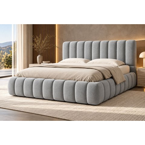 Cama Box King Size Florença com Cabeceira Estofada Linho Premium