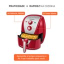 Ver imagem 7 de Fritadeira Elétrica Air Fryer sem Óleo 6l Mondial Afn-60-ri 1900w Vermelho/inox 127v