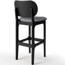Ver mais imagens de Kit 5 Banquetas Alta Bar Cozinha Sala Jantar Fixa Betta L02 Preto Linho Cinza Escuro - Lyam Decor