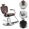 Cadeira de Cabeleireiro Hidráulica e Reclinável Dompel Top Barber Marrom - 1