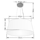 Ver imagem 2 de Lustre Pendente Cone Md-4048 Cúpula em Tecido 21/50x40cm Rustico Cinza - Bivolt
