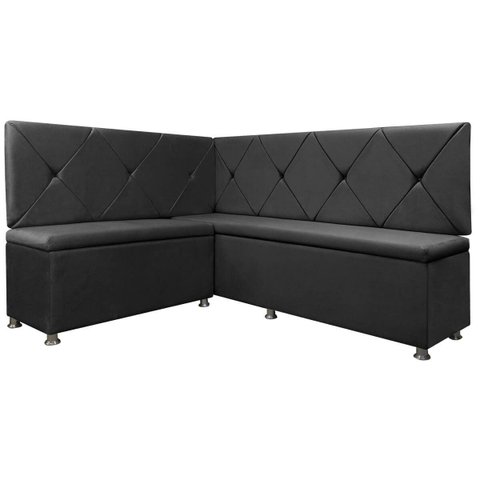 Kit Canto Alemão 4 Lugares com Baú Veludo Cinza 1,25x1,60m Sofa Store