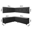 Ver imagem 6 de Kit Canto Alemão 4 Lugares com Baú Veludo Cinza 1,25x1,60m Sofa Store