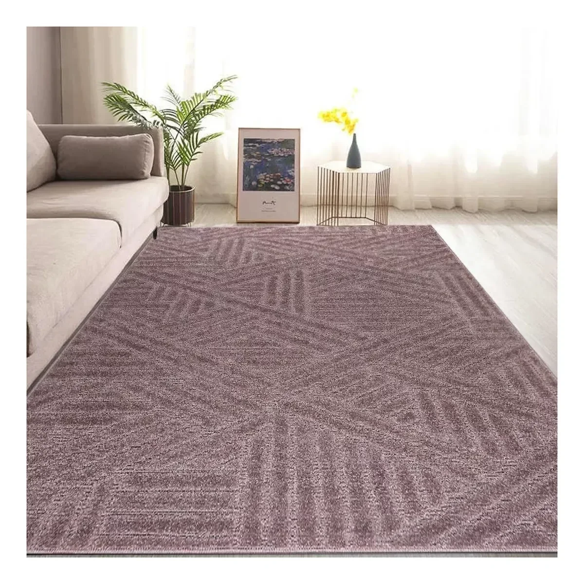 Tapete Sala 200x300 Alto Relevo Realce Eden 35 Taupe