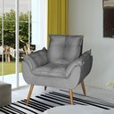 Ver imagem 2 de Poltrona Opala Decorativa Suede Cinza Dal Poz Estofados