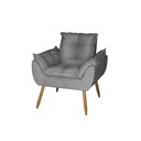 Ver imagem 1 de Poltrona Opala Decorativa Suede Cinza Dal Poz Estofados