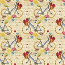 Ver imagem 1 de Papel De Parede Adesivo Carta E Bicicleta Flores Decorativo