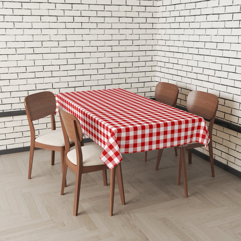 Compre toalha de mesa xadrez vermelha 2,5 x 1,5 m -  - kasa 57