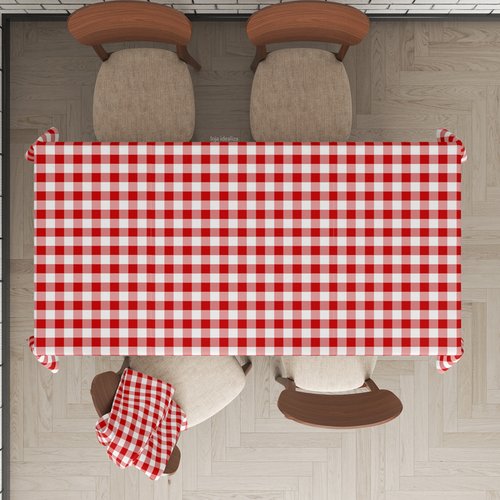 Compre toalha de mesa xadrez vermelha 2,5 x 1,5 m -  - kasa 57