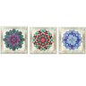 Kit 3 Quadros Decorativos Mandala Colorida Para Sala - 1